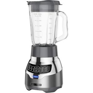 imageBLACKDECKER PowerCrush MultiFunction Blender with 6Cup Glass Jar 4 Speed Settings SilverPremium 900 Watts
