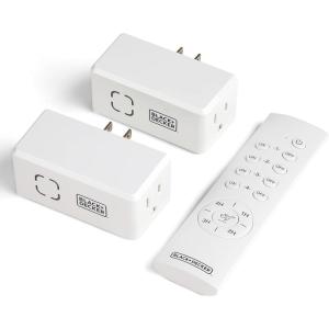 imageBlackDecker Wireless RemoteControl Outlet Timers Pack of 2 Grounded Outlets 1 Remote