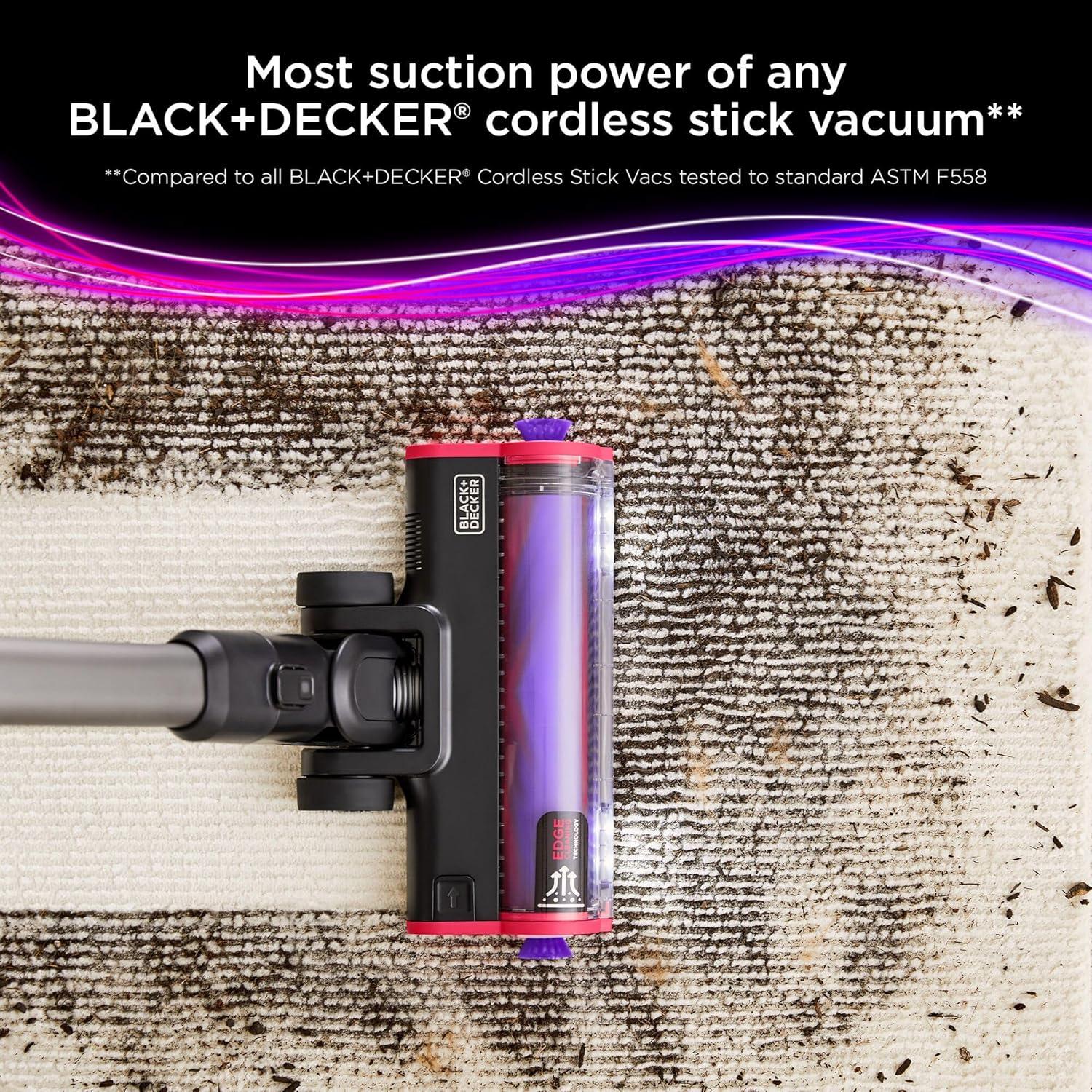 imageBLACKDECKER Cordless Vacuum Stick Vacuum Cordless for Hardwood Floor and Carpet LED Floor Lights Bagless Lightweight Portable Removable Floorhead SUMMITSERIES BHFEA640WG