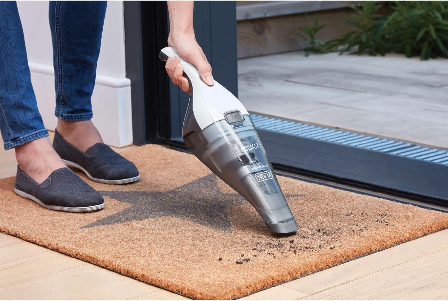 imageBLACKDECKER dustbuster Handheld Vacuum 8V Cordless Hand Vacuum for Quick Cleanup with Crevice Tool and Washable Filter HNVC220BCZ01White 8V