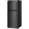 imageBLACKDECKER 121 Cu Ft Top Mount Refrigerator with Freezer 2 Door Refrigerator with Top Freezer and Adjustable Temperature Control ENERGY STAR BR1210HS Stainless Steel LookBlack