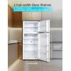 imageBLACKDECKER 121 Cu Ft Top Mount Refrigerator with Freezer 2 Door Refrigerator with Top Freezer and Adjustable Temperature Control ENERGY STAR BR1210HS Stainless Steel LookWhite