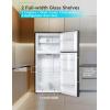 imageBLACKDECKER 121 Cu Ft Top Mount Refrigerator with Freezer 2 Door Refrigerator with Top Freezer and Adjustable Temperature Control ENERGY STAR BR1210HS Stainless Steel LookBlack