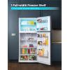 imageBLACKDECKER 121 Cu Ft Top Mount Refrigerator with Freezer 2 Door Refrigerator with Top Freezer and Adjustable Temperature Control ENERGY STAR BR1210HS Stainless Steel LookBlack