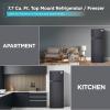 imageBLACKDECKER 121 Cu Ft Top Mount Refrigerator with Freezer 2 Door Refrigerator with Top Freezer and Adjustable Temperature Control ENERGY STAR BR1210HS Stainless Steel LookBlack