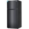 imageBLACKDECKER 121 Cu Ft Top Mount Refrigerator with Freezer 2 Door Refrigerator with Top Freezer and Adjustable Temperature Control ENERGY STAR BR1210HS Stainless Steel LookBlack