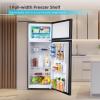 imageBLACKDECKER 121 Cu Ft Top Mount Refrigerator with Freezer 2 Door Refrigerator with Top Freezer and Adjustable Temperature Control ENERGY STAR BR1210HS Stainless Steel LookBlack