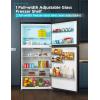 imageBLACKDECKER 121 Cu Ft Top Mount Refrigerator with Freezer 2 Door Refrigerator with Top Freezer and Adjustable Temperature Control ENERGY STAR BR1210HS Stainless Steel LookBlack