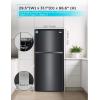 imageBLACKDECKER 121 Cu Ft Top Mount Refrigerator with Freezer 2 Door Refrigerator with Top Freezer and Adjustable Temperature Control ENERGY STAR BR1210HS Stainless Steel LookBlack