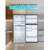 imageBLACKDECKER 121 Cu Ft Top Mount Refrigerator with Freezer 2 Door Refrigerator with Top Freezer and Adjustable Temperature Control ENERGY STAR BR1210HS Stainless Steel LookStainless Steel Look