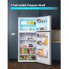 imageBLACKDECKER 121 Cu Ft Top Mount Refrigerator with Freezer 2 Door Refrigerator with Top Freezer and Adjustable Temperature Control ENERGY STAR BR1210HS Stainless Steel LookStainless Steel Look