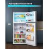 imageBLACKDECKER 121 Cu Ft Top Mount Refrigerator with Freezer 2 Door Refrigerator with Top Freezer and Adjustable Temperature Control ENERGY STAR BR1210HS Stainless Steel LookStainless Steel Look