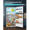 imageBLACKDECKER 121 Cu Ft Top Mount Refrigerator with Freezer 2 Door Refrigerator with Top Freezer and Adjustable Temperature Control ENERGY STAR BR1210HS Stainless Steel LookBlack