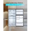 imageBLACKDECKER 121 Cu Ft Top Mount Refrigerator with Freezer 2 Door Refrigerator with Top Freezer and Adjustable Temperature Control ENERGY STAR BR1210HS Stainless Steel LookStainless Steel Look