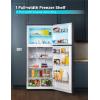 imageBLACKDECKER 121 Cu Ft Top Mount Refrigerator with Freezer 2 Door Refrigerator with Top Freezer and Adjustable Temperature Control ENERGY STAR BR1210HS Stainless Steel LookBlack