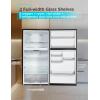 imageBLACKDECKER 121 Cu Ft Top Mount Refrigerator with Freezer 2 Door Refrigerator with Top Freezer and Adjustable Temperature Control ENERGY STAR BR1210HS Stainless Steel LookBlack