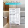 imageBLACKDECKER 121 Cu Ft Top Mount Refrigerator with Freezer 2 Door Refrigerator with Top Freezer and Adjustable Temperature Control ENERGY STAR BR1210HS Stainless Steel LookWhite