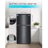imageBLACKDECKER 121 Cu Ft Top Mount Refrigerator with Freezer 2 Door Refrigerator with Top Freezer and Adjustable Temperature Control ENERGY STAR BR1210HS Stainless Steel LookBlack