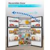 imageBLACKDECKER 121 Cu Ft Top Mount Refrigerator with Freezer 2 Door Refrigerator with Top Freezer and Adjustable Temperature Control ENERGY STAR BR1210HS Stainless Steel LookBlack