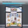 imageBLACKDECKER 121 Cu Ft Top Mount Refrigerator with Freezer 2 Door Refrigerator with Top Freezer and Adjustable Temperature Control ENERGY STAR BR1210HS Stainless Steel LookBlack