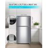 imageBLACKDECKER 121 Cu Ft Top Mount Refrigerator with Freezer 2 Door Refrigerator with Top Freezer and Adjustable Temperature Control ENERGY STAR BR1210HS Stainless Steel LookStainless Steel Look