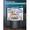 imageBLACKDECKER 17 Cu Ft Convertible Freezer Refrigerator Upright Freezer with Glass Shelves ENERGY STAR rated Frost Free BUC1700XS Stainless LookBlack