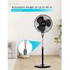 imageBLACKDECKER 18Inch Stand Fan with Pedestal Base Height Adjustable Pedestal Fan with Remote and Touch Control Panel Free Standing Fan with 90Degree Oscillating and 3Speed Settings BlackBlack