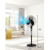 imageBLACKDECKER 18Inch Stand Fan with Pedestal Base Height Adjustable Pedestal Fan with Remote and Touch Control Panel Free Standing Fan with 90Degree Oscillating and 3Speed Settings BlackBlack