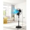 imageBLACKDECKER 18Inch Stand Fan with Pedestal Base Height Adjustable Pedestal Fan with Remote and Touch Control Panel Free Standing Fan with 90Degree Oscillating and 3Speed Settings BlackBlack