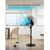 imageBLACKDECKER 18Inch Stand Fan with Pedestal Base Height Adjustable Pedestal Fan with Remote and Touch Control Panel Free Standing Fan with 90Degree Oscillating and 3Speed Settings BlackBlack