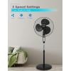 imageBLACKDECKER 18Inch Stand Fan with Pedestal Base Height Adjustable Pedestal Fan with Remote and Touch Control Panel Free Standing Fan with 90Degree Oscillating and 3Speed Settings BlackBlack