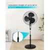 imageBLACKDECKER 18Inch Stand Fan with Pedestal Base Height Adjustable Pedestal Fan with Remote and Touch Control Panel Free Standing Fan with 90Degree Oscillating and 3Speed Settings BlackBlack