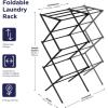 imageBLACKDECKER 3 Tier Expandable Collapsing Foldable Laundry Rack for Air Drying Clothing Space Saving Heavy Duty Lightweight Metal Drying RackSilverBlack