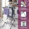 imageBLACKDECKER 3 Tier Expandable Collapsing Foldable Laundry Rack for Air Drying Clothing Space Saving Heavy Duty Lightweight Metal Drying RackSilverBlack