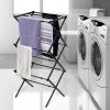 imageBLACKDECKER 3 Tier Expandable Collapsing Foldable Laundry Rack for Air Drying Clothing Space Saving Heavy Duty Lightweight Metal Drying RackSilverBlack