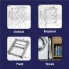 imageBLACKDECKER 3 Tier Expandable Collapsing Foldable Laundry Rack for Air Drying Clothing Space Saving Heavy Duty Lightweight Metal Drying RackSilverGray