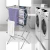 imageBLACKDECKER 3 Tier Expandable Collapsing Foldable Laundry Rack for Air Drying Clothing Space Saving Heavy Duty Lightweight Metal Drying RackSilverGray