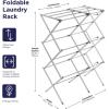 imageBLACKDECKER 3 Tier Expandable Collapsing Foldable Laundry Rack for Air Drying Clothing Space Saving Heavy Duty Lightweight Metal Drying RackSilverGray