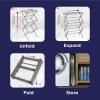 imageBLACKDECKER 3 Tier Expandable Collapsing Foldable Laundry Rack for Air Drying Clothing Space Saving Heavy Duty Lightweight Metal Drying RackSilverSilver