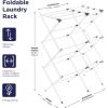 imageBLACKDECKER 3 Tier Expandable Collapsing Foldable Laundry Rack for Air Drying Clothing Space Saving Heavy Duty Lightweight Metal Drying RackSilverWhite