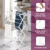 imageBLACKDECKER 3 Tier Expandable Collapsing Foldable Laundry Rack for Air Drying Clothing Space Saving Heavy Duty Lightweight Metal Drying RackSilverWhite