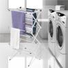 imageBLACKDECKER 3 Tier Expandable Collapsing Foldable Laundry Rack for Air Drying Clothing Space Saving Heavy Duty Lightweight Metal Drying RackSilverWhite