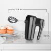 imageBLACKDECKER 5 Speed Electric Hand Held Mixer HELIX beaters Whisk and Dough Hook Attachments Turbo Boost SnapOn Storage CaseBlack