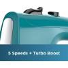 imageBLACKDECKER 5 Speed Electric Hand Held Mixer HELIX beaters Whisk and Dough Hook Attachments Turbo Boost SnapOn Storage CaseTeal