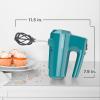 imageBLACKDECKER 5 Speed Electric Hand Held Mixer HELIX beaters Whisk and Dough Hook Attachments Turbo Boost SnapOn Storage CaseTeal