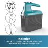 imageBLACKDECKER 5 Speed Electric Hand Held Mixer HELIX beaters Whisk and Dough Hook Attachments Turbo Boost SnapOn Storage CaseTeal