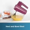 imageBLACKDECKER 5 Speed Electric Hand Held Mixer HELIX beaters Whisk and Dough Hook Attachments Turbo Boost SnapOn Storage CaseWineberry