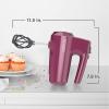imageBLACKDECKER 5 Speed Electric Hand Held Mixer HELIX beaters Whisk and Dough Hook Attachments Turbo Boost SnapOn Storage CaseWineberry