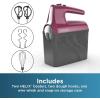 imageBLACKDECKER 5 Speed Electric Hand Held Mixer HELIX beaters Whisk and Dough Hook Attachments Turbo Boost SnapOn Storage CaseWineberry