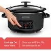 imageBLACKDECKER 7Quart Digital Slow Cooker SCD7007SSD Temperature Probe SousVide Locking Lid Removable Stoneware CrockStandard Slow Cooker
